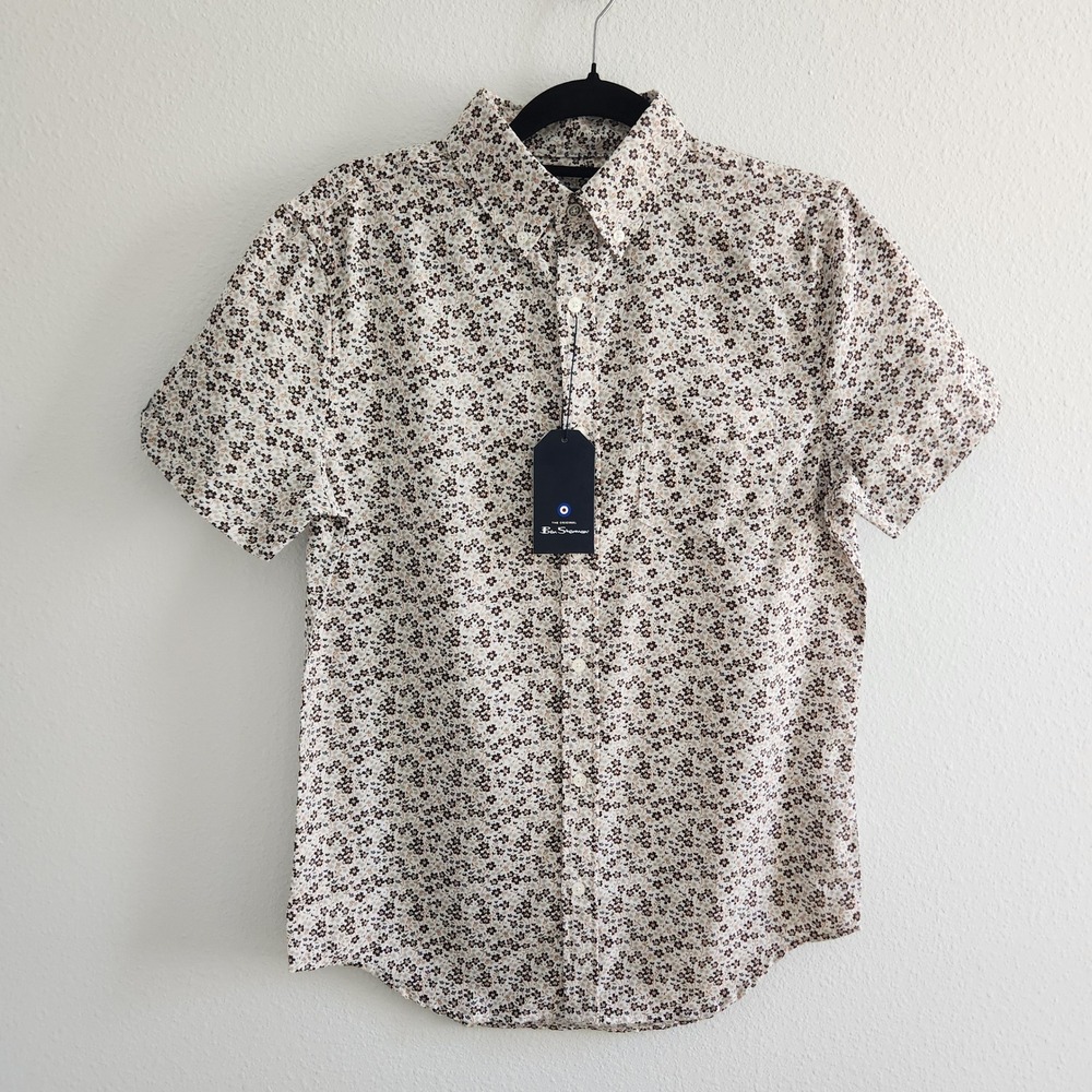 NWT Ben Sherman Men's Floral‎ Short Sleeve Button Down Shirt size Small